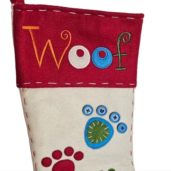 Dog Christmas Embroidered Stocking - Picture 3 of 5